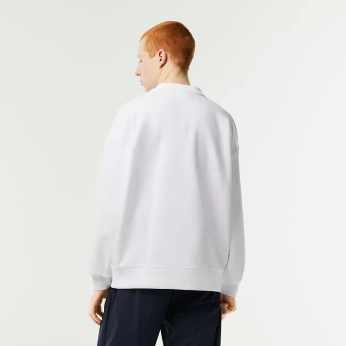 Sweaters and Sweatshirts Men Lacoste Mens Loose Fit Branded Sweatshirt White 001