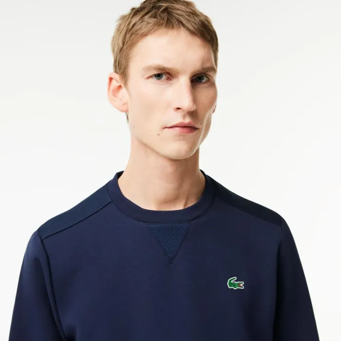 Sweaters and Sweatshirts Men Lacoste Mens Sport Mesh Panels Sweatshirt Navy Blue 423