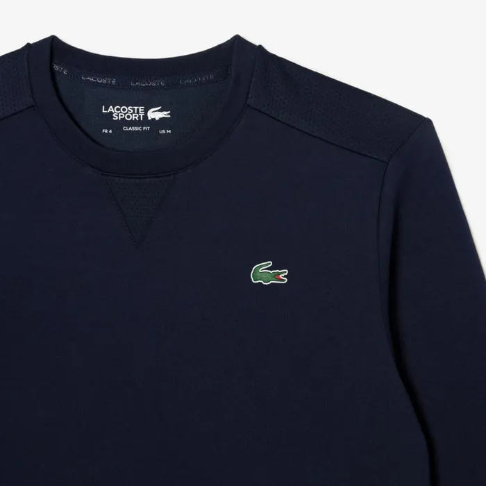Sweaters and Sweatshirts Men Lacoste Mens Sport Mesh Panels Sweatshirt Navy Blue 423