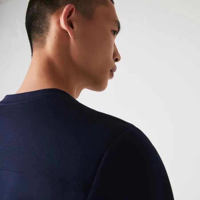 Sweaters and Sweatshirts Men Lacoste Mens Sport Mesh Panels Sweatshirt Navy Blue 423