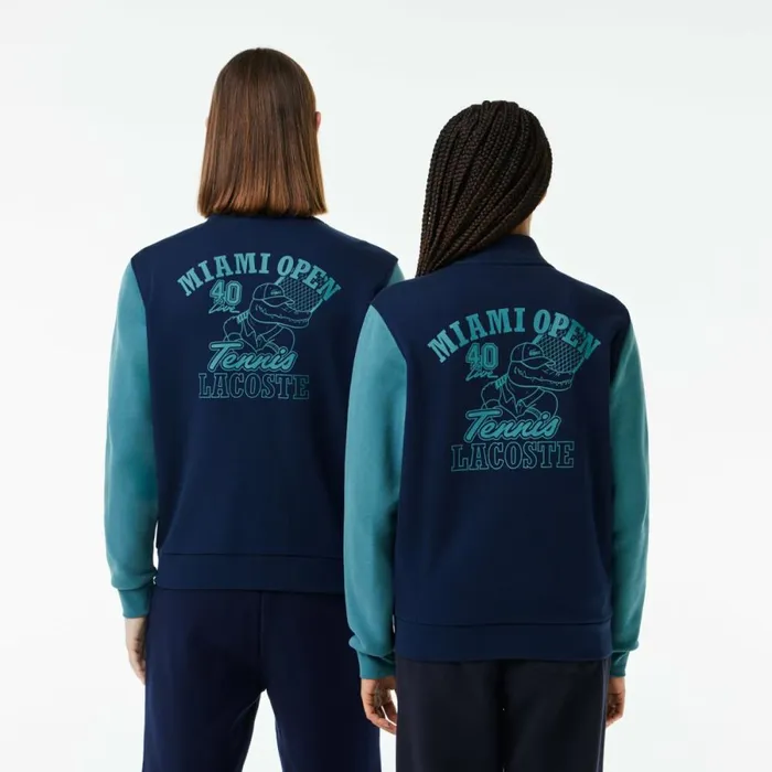 Sweaters and Sweatshirts Men Lacoste Unisex Miami Open Edition Bomber Jacket Navy Blue Blue Itg