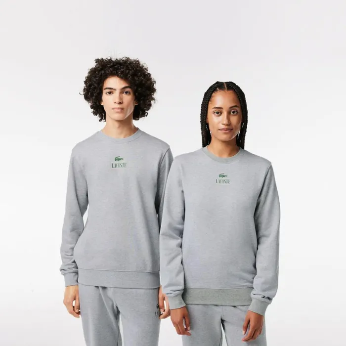 Sweaters and Sweatshirts MenWomen Lacoste Unisex Signature Print Sweatshirt Grey Chine Cca
