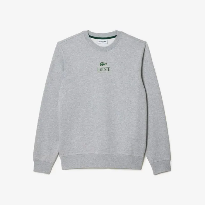 Sweaters and Sweatshirts MenWomen Lacoste Unisex Signature Print Sweatshirt Grey Chine Cca