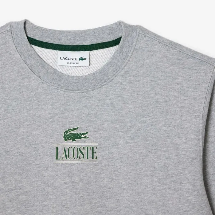 Sweaters and Sweatshirts MenWomen Lacoste Unisex Signature Print Sweatshirt Grey Chine Cca
