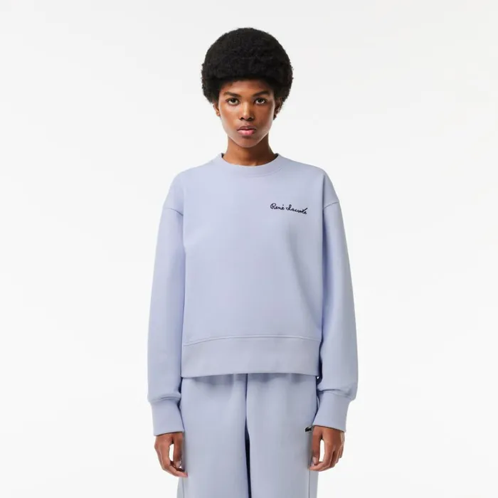 Sweaters and Sweatshirts Women Lacoste Women039s Oversized Double Face Sweatshirt Phoenix Blue J2g