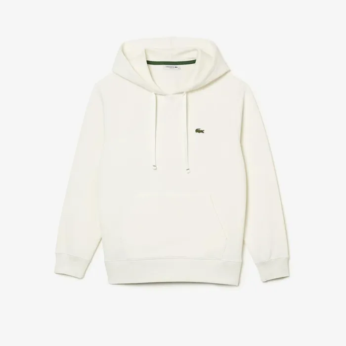 Sweaters and Sweatshirts Women Lacoste Womens Loose Fit Cotton Blend Hoodie White 70v