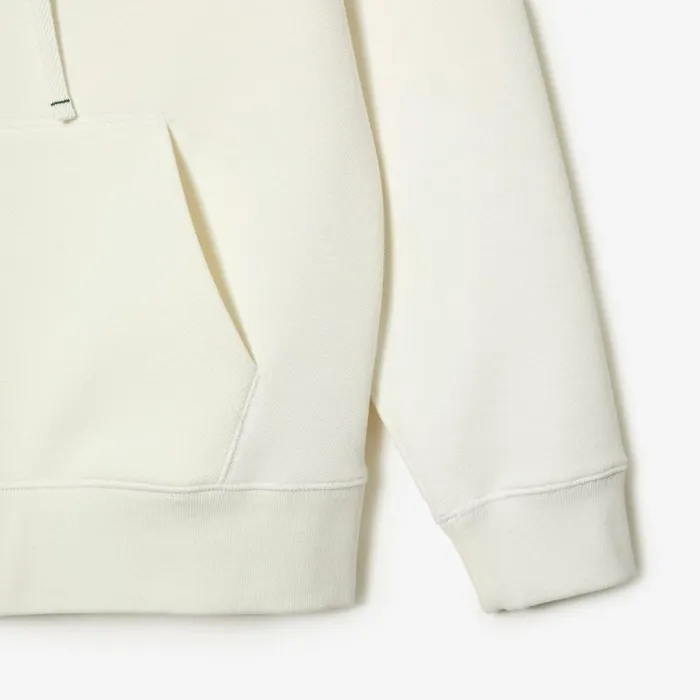 Sweaters and Sweatshirts Women Lacoste Womens Loose Fit Cotton Blend Hoodie White 70v