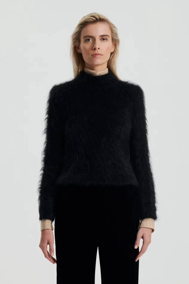 Sweaters BRUSHED MOHAIR SLIM SWEATER BLACK Scanlan Theodore Women Sweaters BRUSHED MOHAIR SLIM SWEATER BLACK Scanlan Theodore Women