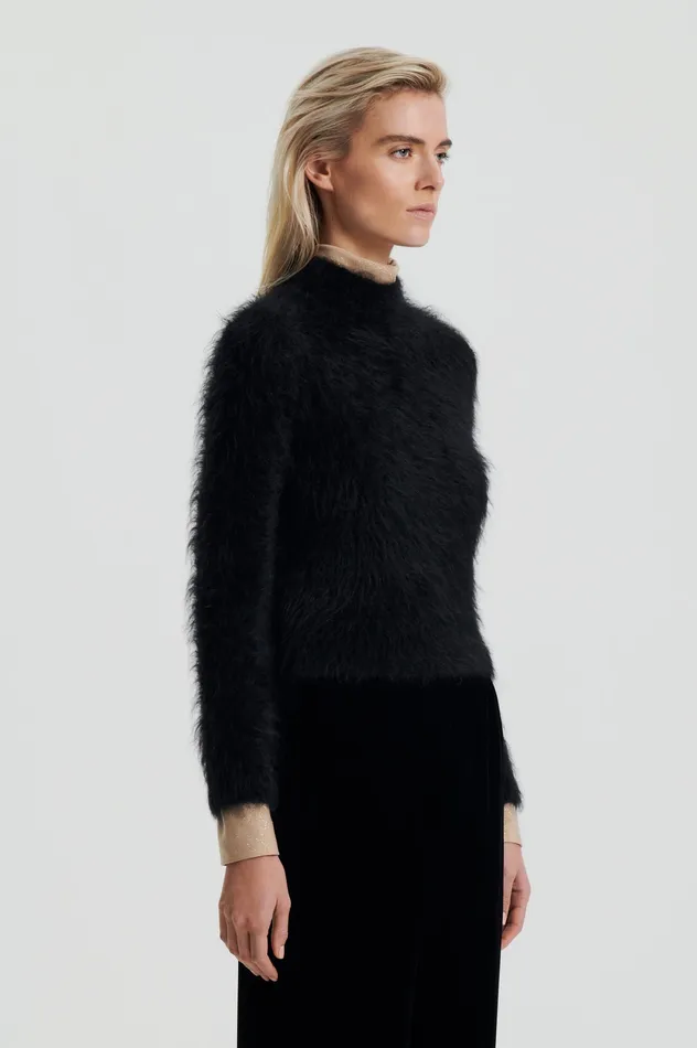 Sweaters BRUSHED MOHAIR SLIM SWEATER BLACK Scanlan Theodore Women Sweaters BRUSHED MOHAIR SLIM SWEATER BLACK Scanlan Theodore Women