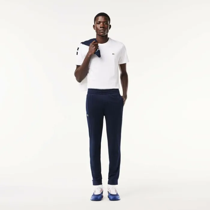Sweatpants and Trousers Men Lacoste Men039s AbrasionResistant Tennis Sweatpants Navy Blue White 525