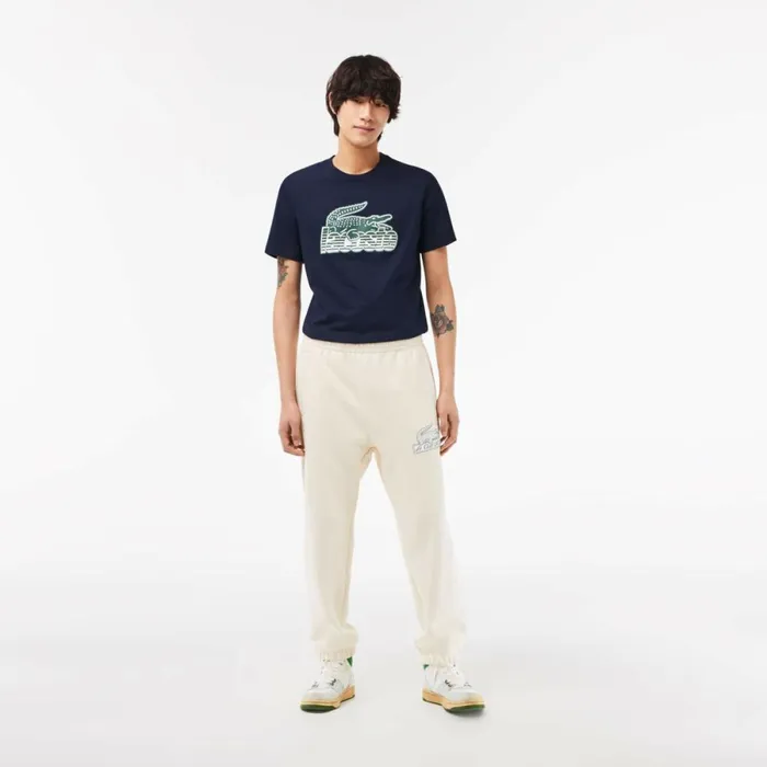 Sweatpants and Trousers Men Lacoste Mens Organic Cotton Sweatpants Cream Xfj