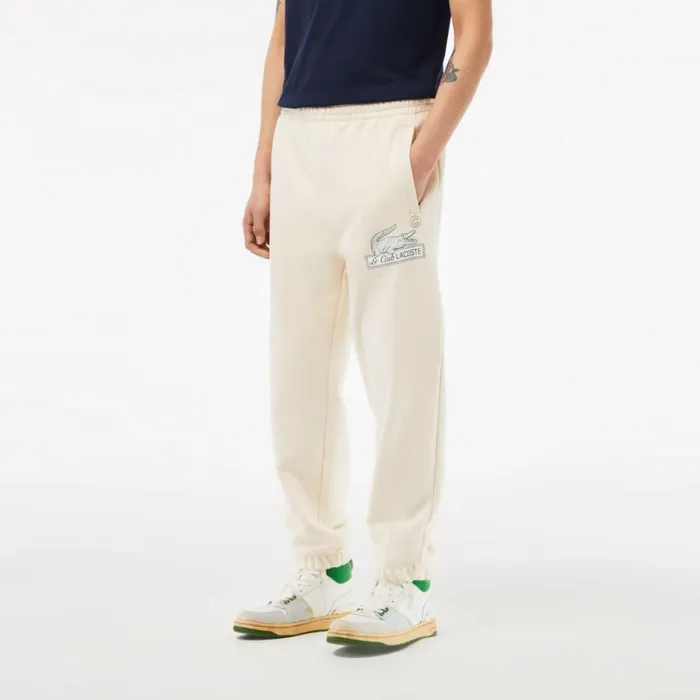 Sweatpants and Trousers Men Lacoste Mens Organic Cotton Sweatpants Cream Xfj