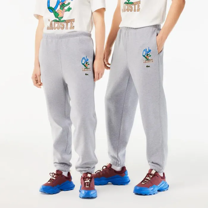 Sweatpants and Trousers MenWomen Lacoste Unisex Iconic Print Sweatpants Grey Chine Cca