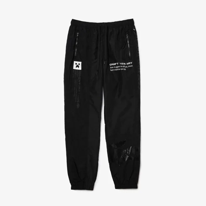 Sweatpants and Trousers MenWomen Lacoste Unisex LIVE X Minecraft Nylon Joggers Black 031