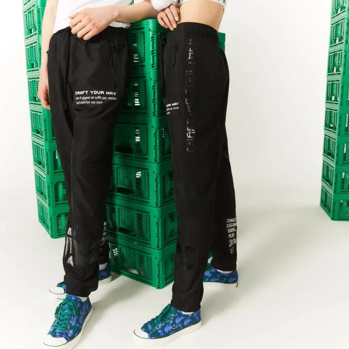 Sweatpants and Trousers MenWomen Lacoste Unisex LIVE X Minecraft Nylon Joggers Black 031