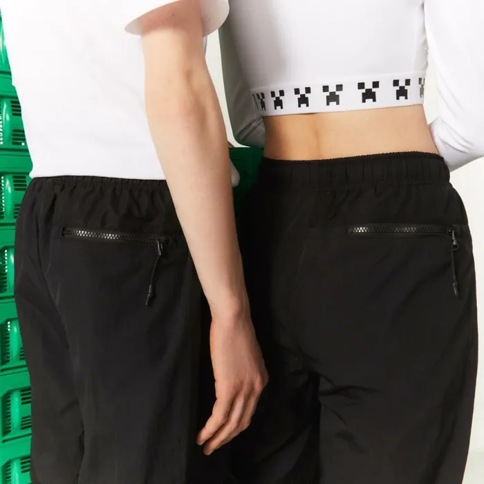 Sweatpants and Trousers MenWomen Lacoste Unisex LIVE X Minecraft Nylon Joggers Black 031