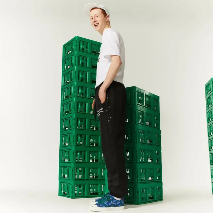 Sweatpants and Trousers MenWomen Lacoste Unisex LIVE X Minecraft Nylon Joggers Black 031