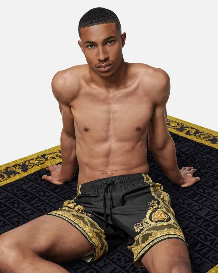 Swimwear Men Versace La Coupe Des Dieux Boardshorts Black