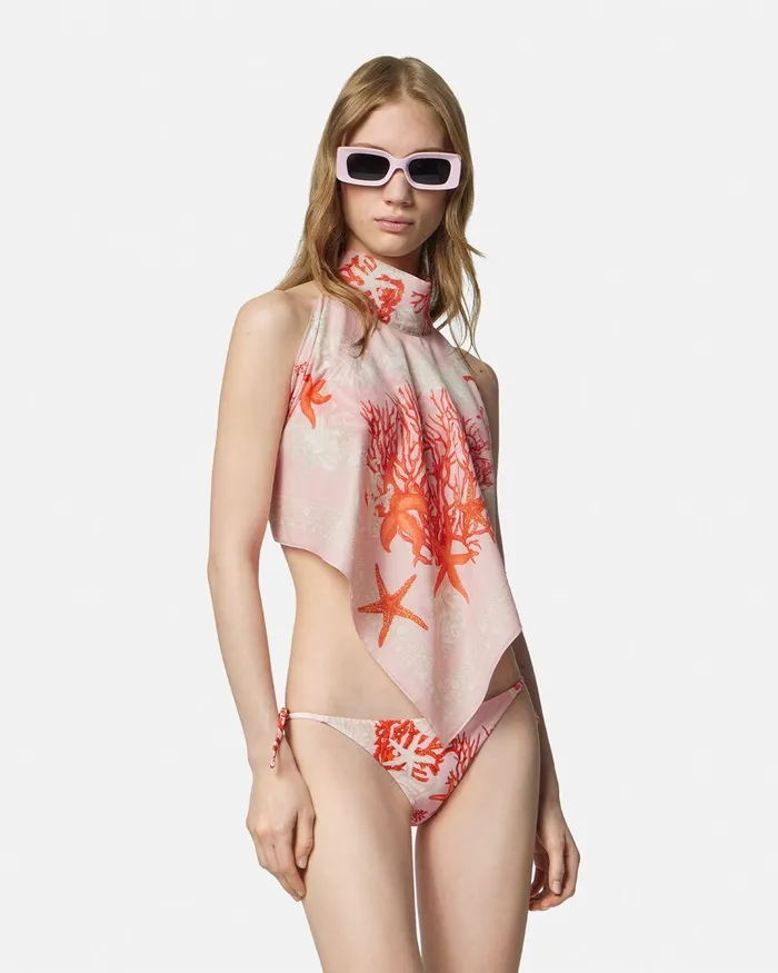 Swimwear Women Versace Barocco Sea Bikini Bottoms Pinkprint