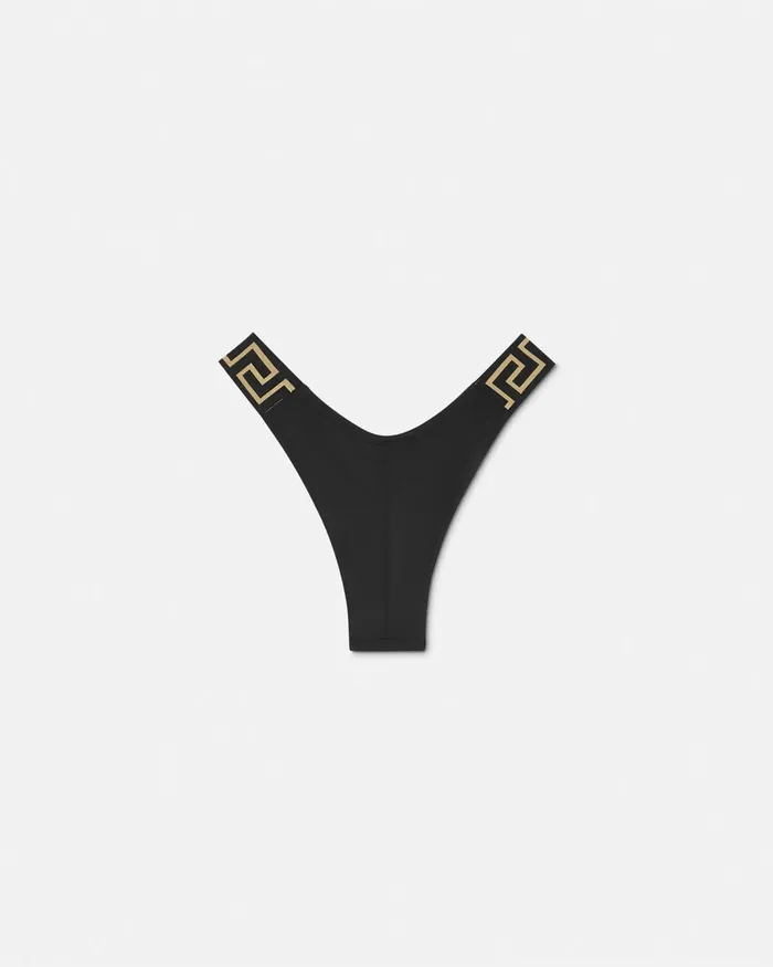 Swimwear Women Versace Greca Border Bikini Bottoms Black