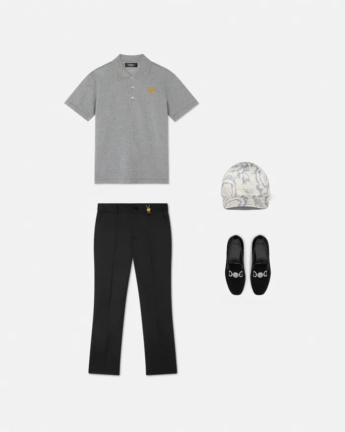 Tshirts and Polos Kids Versace Medusa Polo Shirt Gray