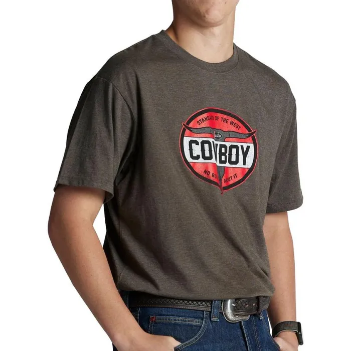 TShirts and Polos Men Justin Boots No Bull About It Tee Charcoal 040grey041