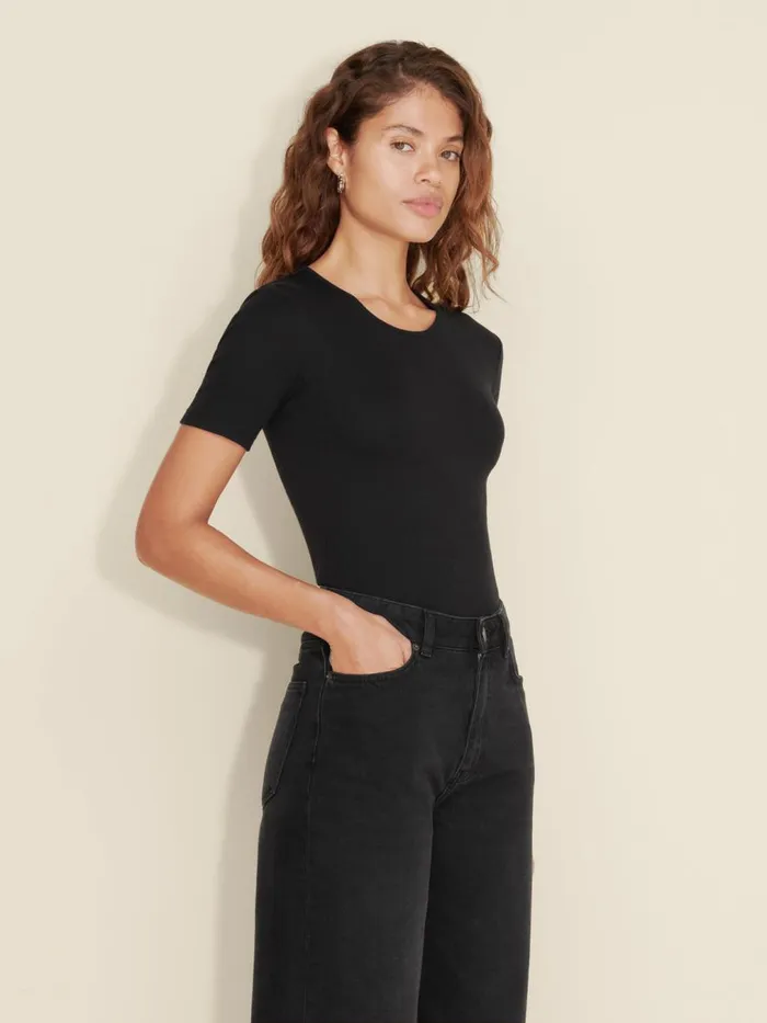 Tshirts and Sweats Women Holzweiler Fitted Rib Tee Black