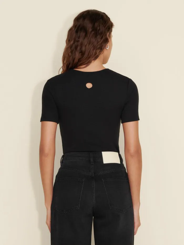 Tshirts and Sweats Women Holzweiler Fitted Rib Tee Black