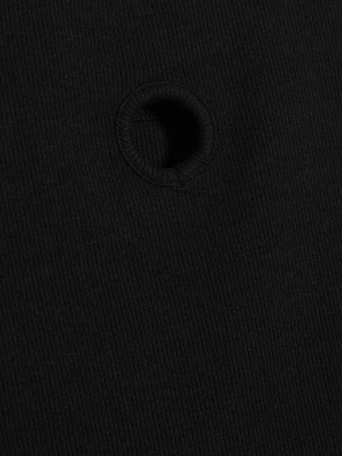 Tshirts and Sweats Women Holzweiler Fitted Rib Tee Black