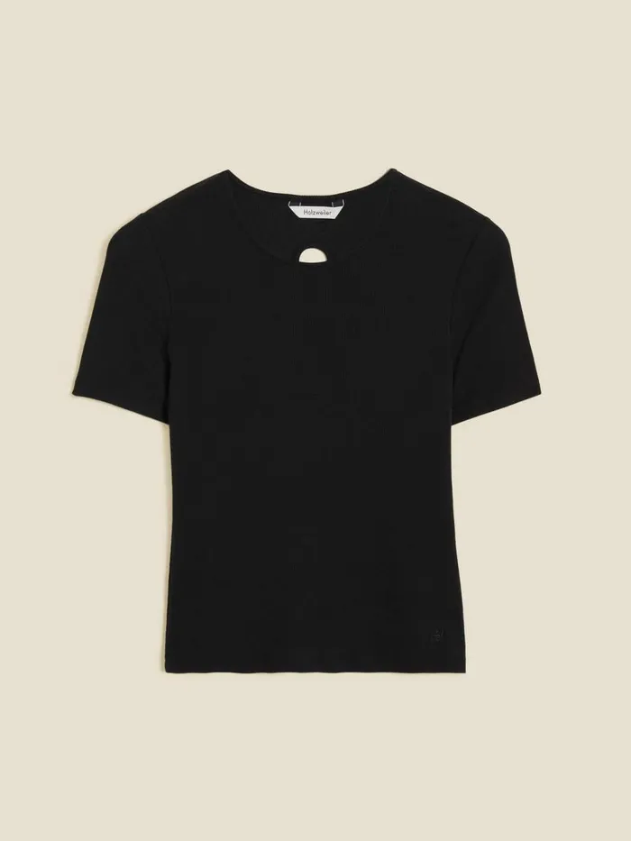 Tshirts and Sweats Women Holzweiler Fitted Rib Tee Black