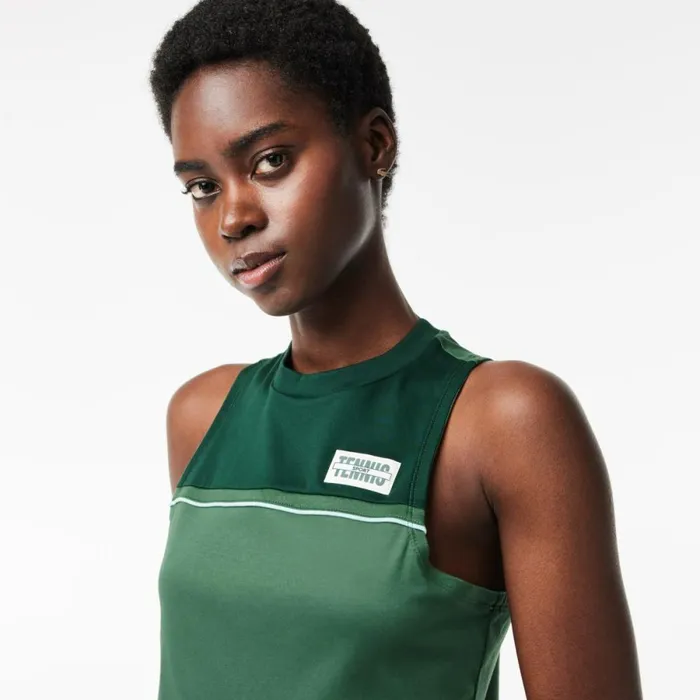 TShirts and Tops Women Lacoste Women039s Contrast Stretch Cotton Sport TShirt Dark Green Green Piv