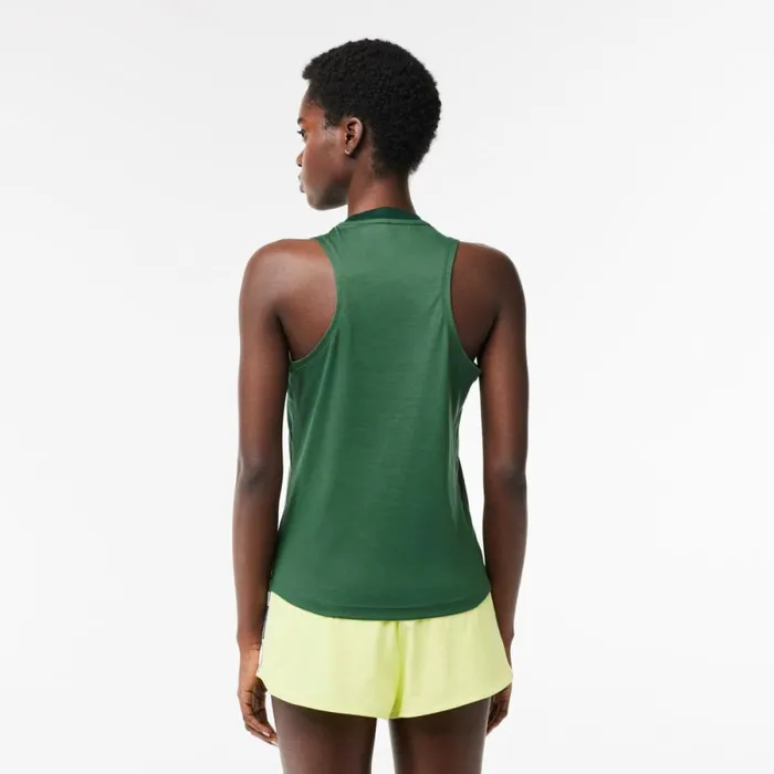 TShirts and Tops Women Lacoste Women039s Contrast Stretch Cotton Sport TShirt Dark Green Green Piv