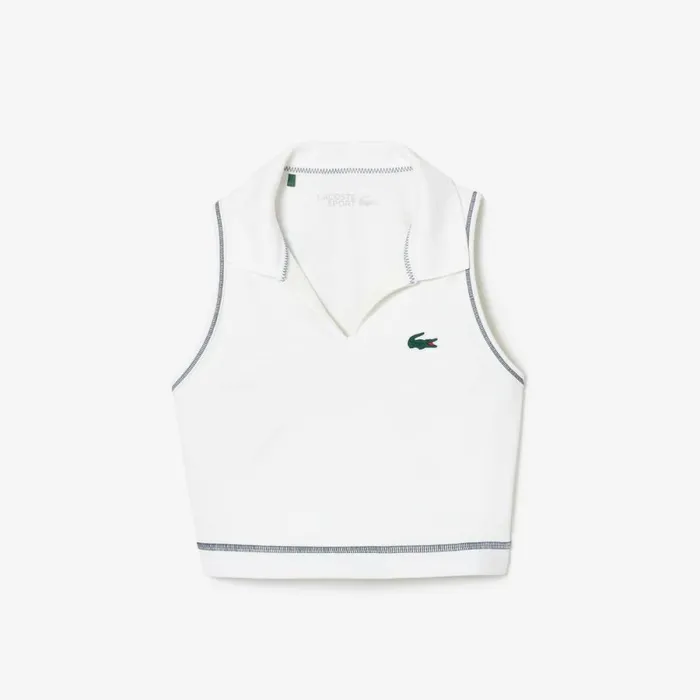 TShirts and Tops Women Lacoste Women039s Polo Inspired Sports Bra White 70v