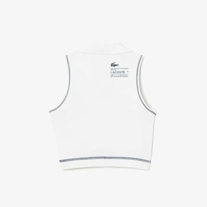 TShirts and Tops Women Lacoste Women039s Polo Inspired Sports Bra White 70v