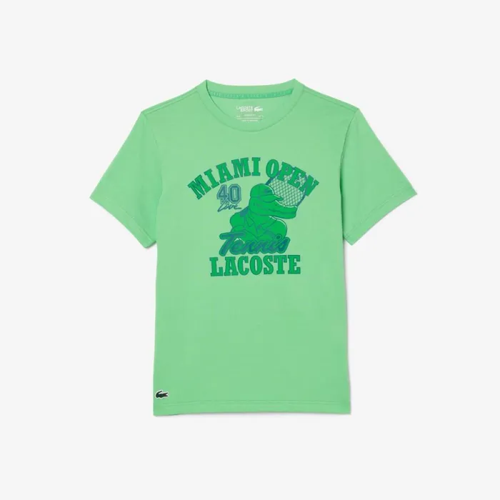 TShirts Men Lacoste Men039s Miami Open Edition UltraDry Tennis TShirt Green Uyx