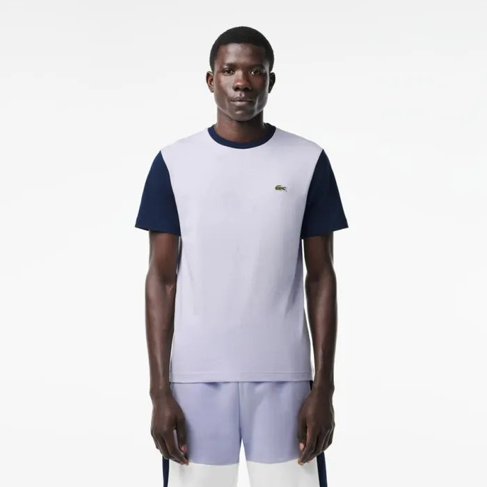 TShirts Men Lacoste Men039s Regular Fit Colorblock Jersey TShirt Light Blue Navy Blue X1j TShirts Men Lacoste Men039s Regular Fit Colorblock Jersey TShirt Light Blue Navy Blue X1j