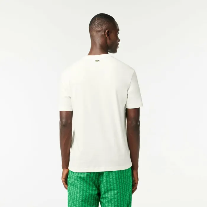 TShirts Men Lacoste Men039s Regular Fit Cotton Monogram TShirt White 70v