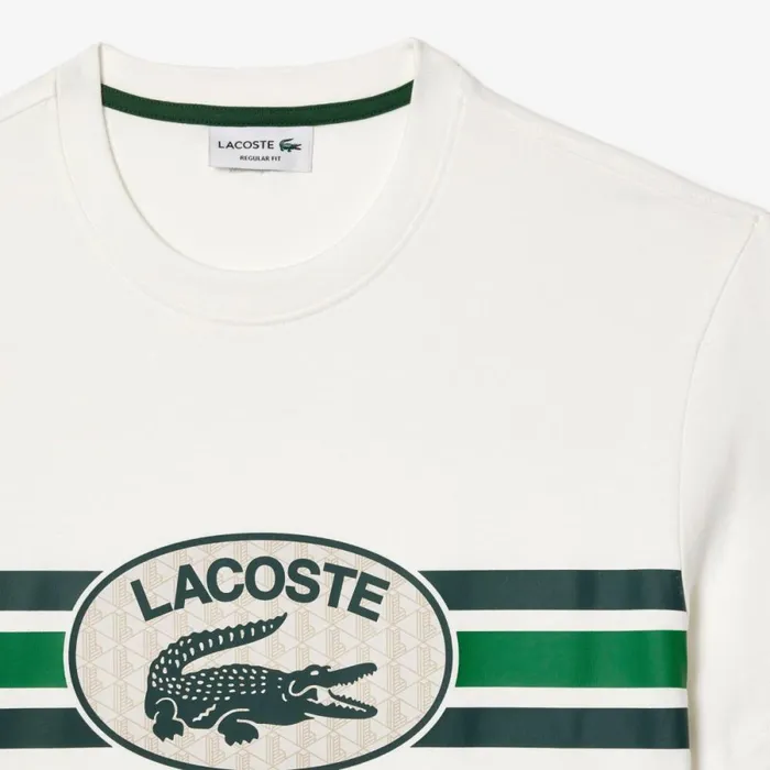 TShirts Men Lacoste Men039s Regular Fit Cotton Monogram TShirt White 70v