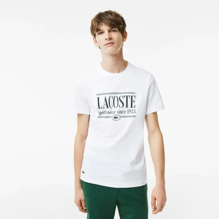 TShirts Men Lacoste Men039s Regular Fit Jersey TShirt White 001