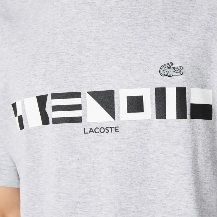 TShirts Men Lacoste Men039s Relaxed Fit Print TShirt Grey Chine Cca