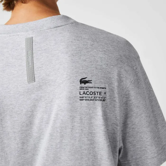 TShirts Men Lacoste Men039s Relaxed Fit Print TShirt Grey Chine Cca