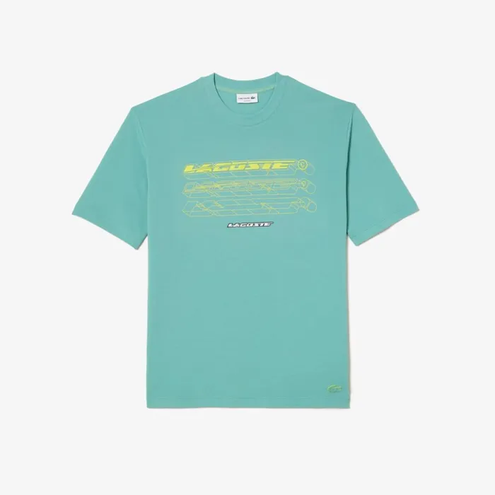 TShirts Men Lacoste Mens Loose Fit Organic Cotton Piqu TShirt Green 3a4