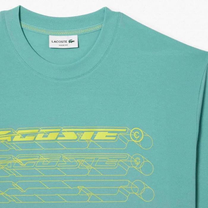 TShirts Men Lacoste Mens Loose Fit Organic Cotton Piqu TShirt Green 3a4
