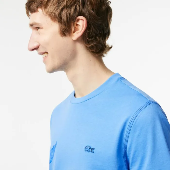TShirts Men Lacoste Mens Regular Fit Organic Cotton Jersey TShirt Ethereal Blue L99