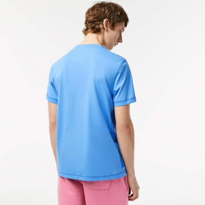 TShirts Men Lacoste Mens Regular Fit Organic Cotton Jersey TShirt Ethereal Blue L99