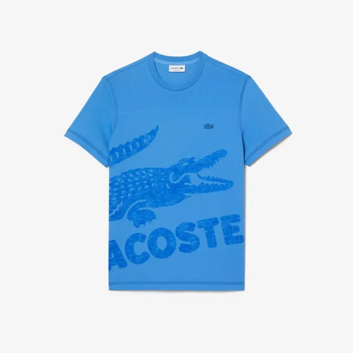 TShirts Men Lacoste Mens Regular Fit Organic Cotton Jersey TShirt Ethereal Blue L99