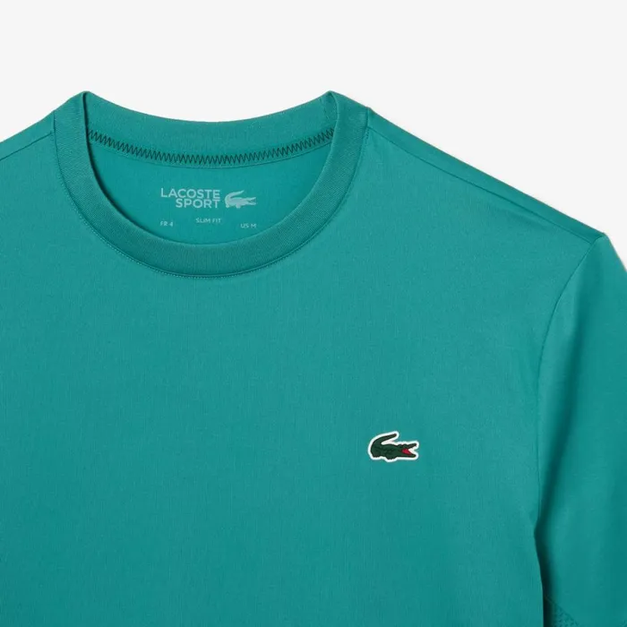 TShirts Men Lacoste Mens Sport Slim Fit Stretch Jersey TShirt Blue Si0