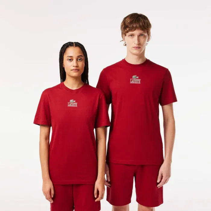 TShirts Men Lacoste Unisex Regular Fit Cotton Jersey Branded TShirt Bordeaux Ixx TShirts Men Lacoste Unisex Regular Fit Cotton Jersey Branded TShirt Bordeaux Ixx