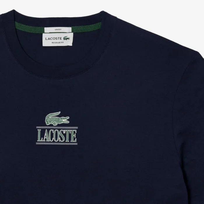 TShirts Men Lacoste Unisex Regular Fit Cotton Jersey Branded TShirt Navy Blue 166