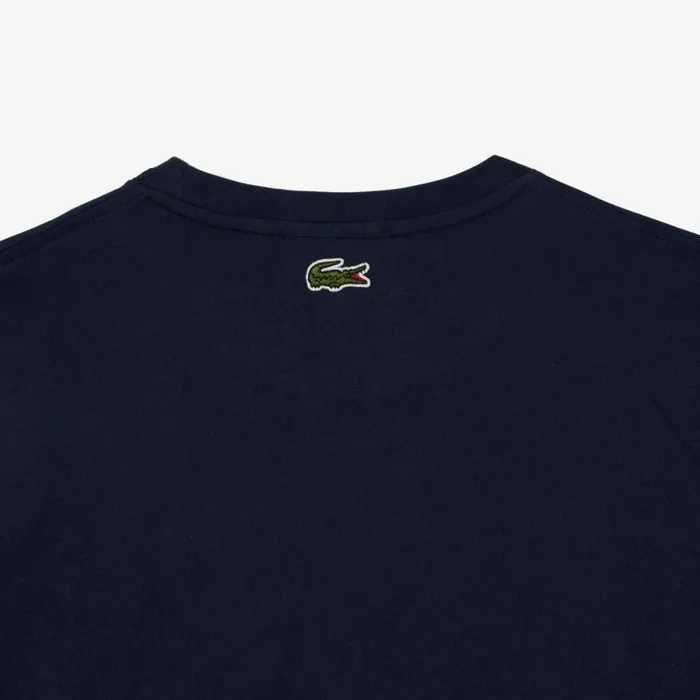 TShirts Men Lacoste Unisex Regular Fit Cotton Jersey Branded TShirt Navy Blue 166